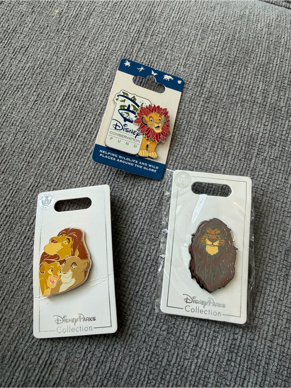 Disney Lion King Enamel Pin Set - Simba & Mufasa Designs